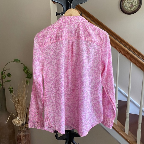 Talbots Pink Floral Patterned Long Sleeve Button Up Shirt Size M - Picture 3 of 15